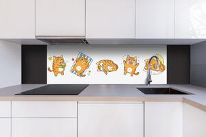 DIMEX | Dibond doska za kuchynskú linku | DBW-18060-184 Mačacie emócie | 180 x 60 cm