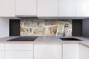 DIMEX | Dibond doska za kuchynskú linku | DBW-18060-222 Novinové plátky | 180 x 60 cm