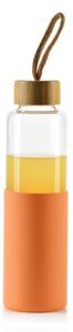 Sklenená fľaša Hollie Orange 600 ml bambusové veko