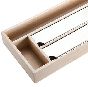 Drevený organizér na fólie s rezačkou Quatro2, 42x19x5,5 cm