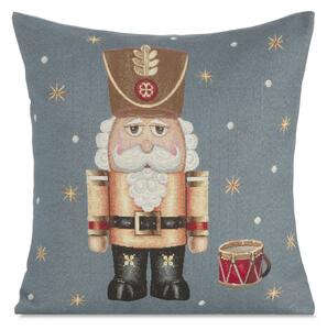 VIANOČNÁ GOBELÍNOVÁ DEKORAČNÁ OBLIEČKA NA VANKÚŠ NUTCRACKER1 45X45 CM VZOROVANÁ