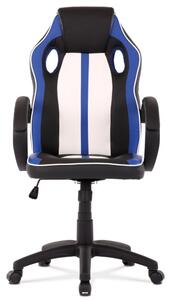 Herná stolička SCATTE – ekokoža, modrá / biela / čierna