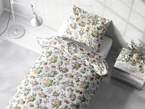 Biante Detské bavlnené posteľné obliečky Sandra SA-459 Lesné zvieratká na bielom Jednolôžko 140x200 a 70x90 cm