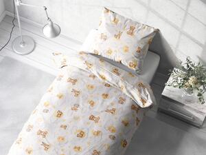Biante Detské bavlnené posteľné obliečky Sandra SA-461 Zvieratká medzi hviezdičkami na bielom Jednolôžko 140x200 a 70x90 cm