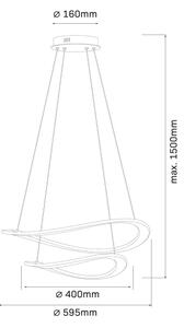 LED luster na lanku CASHMERE LED/75W/230V pr. 59,5 béžový