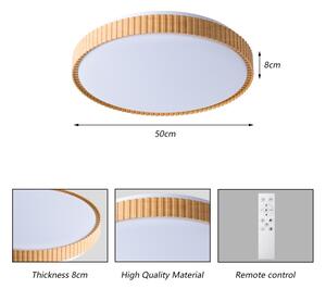 Brilagi-LED Stmievateľné stropné svietidlo CORVO LED/72W/230V 3000-6000K s drevodekorom pr.50 cm + diaľkové ovládanie