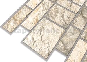 Obkladové panely 3D PVC 81016, cena za kus, rozmer 986 x 496 mm, hrúbka 0,4 mm, bridlica krémová, REGUL