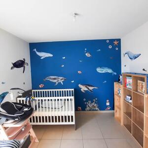INSPIO-textilná prelepiteľná nálepka - Podmorský svet - nálepky do detskej izby