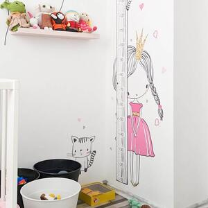 INSPIO-textilná prelepiteľná nálepka - INSPIO meter na stenu - Princezná s mačičkou