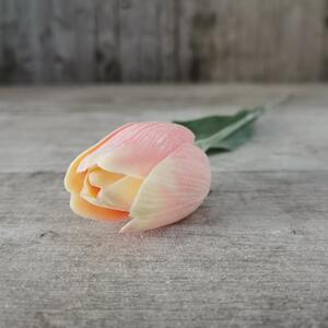 Tulipán umelý broskyňový jemne bielený 43cm