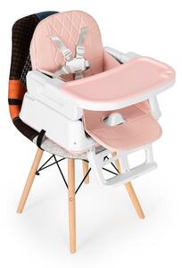 Detská stolička na kŕmenie 3v1 skladacia Ecotoys Pink Ružová