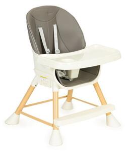 Detská stolička na kŕmenie 2v1 v sivej farbe Sivá