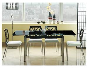Jedálenský stôl SIG-GD017 čierna/chróm