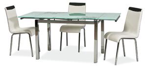 Jedálenský stôl SIG-GD017 biela/chróm
