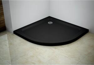 MEXEN - Sprchová vanička, štvrťkruhová Slim 70x70 cm - čierna - 41707070