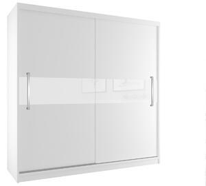 Šatníková skriňa 200 cm Belini biely mat s posuvnými dverami Výrobca SI SZP1/2/W/W/W/UU