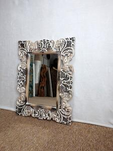 Zrkadlo TULIP hnedá mix, 80x60 cm, exotické drevo, ručná práca