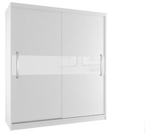 Šatníková skriňa 133 cm Belini biely mat s posunými dverami Výrobca SI SZP2/2/W/W/W/UU