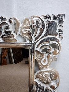 Zrkadlo TULIP hnedá mix, 80x60 cm, exotické drevo, ručná práca