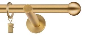 Dekorstudio Garniža jednoradová Guľa zlatá 19mm Dĺžka: 440cm, Typ uchytenia: Držiak modern, Typ príslušenstva: Krúžky tiché so štipcami