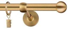 Dekorstudio Garniža jednoradová Guľa zlatá 19mm Dĺžka: 460cm, Typ uchytenia: Držiak otvorený, Typ príslušenstva: Krúžky tiché so štipcami