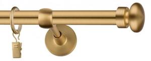 Dekorstudio Garniža jednoradová FLAT zlatá 19mm Dĺžka: 420cm, Typ uchytenia: Držiak otvorený, Typ príslušenstva: Krúžky tiché so štipcami