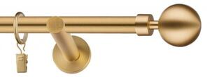 Dekorstudio Garniža jednoradová Guľa MODERN zlatá 19mm Dĺžka: 420cm, Typ uchytenia: Držiak otvorený, Typ príslušenstva: Krúžky tiché so štipcami
