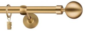 Dekorstudio Garniža jednoradová Guľa MODERN zlatá 19mm Dĺžka: 120cm, Typ uchytenia: Držiak modern, Typ príslušenstva: Bez príslušenstva