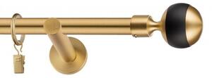Dekorstudio Garniža jednoradová Guľa GLOBUS zlatá 19mm Dĺžka: 200cm, Typ uchytenia: Držiak otvorený, Typ príslušenstva: Bez príslušenstva