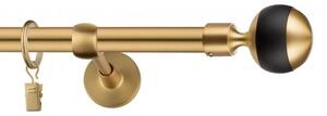 Dekorstudio Garniža jednoradová Guľa GLOBUS zlatá 19mm Dĺžka: 140cm, Typ uchytenia: Držiak otvorený, Typ príslušenstva: Bez príslušenstva