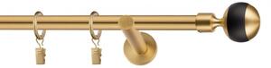 Dekorstudio Garniža jednoradová Guľa GLOBUS zlatá 19mm Dĺžka: 120cm, Typ uchytenia: Držiak otvorený, Typ príslušenstva: Bez príslušenstva
