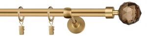 Dekorstudio Garniža jednoradová CRYSTAL zlatá 19mm Dĺžka: 120cm, Typ uchytenia: Držiak modern, Typ príslušenstva: Bez príslušenstva