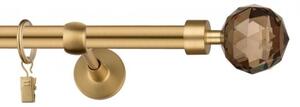 Dekorstudio Garniža jednoradová CRYSTAL zlatá 19mm Dĺžka: 120cm, Typ uchytenia: Držiak otvorený, Typ príslušenstva: Bez príslušenstva