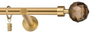 Dekorstudio Garniža jednoradová CRYSTAL zlatá 19mm Dĺžka: 300cm, Typ uchytenia: Držiak modern, Typ príslušenstva: Bez príslušenstva