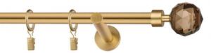 Dekorstudio Garniža jednoradová CRYSTAL zlatá 19mm Dĺžka: 120cm, Typ uchytenia: Držiak modern, Typ príslušenstva: Bez príslušenstva