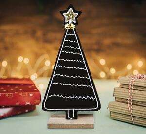 Tutumi Drevená dekorácia vianočný stromček čierna