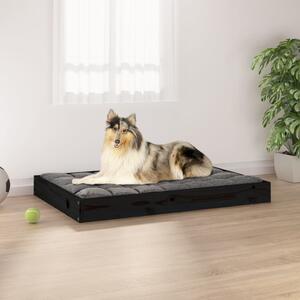Psia posteľ čierna 91,5x64x9 cm borovicový masív