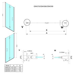Gelco, LORO sprchové dvere skladacie 800 mm, číre sklo, GN4580