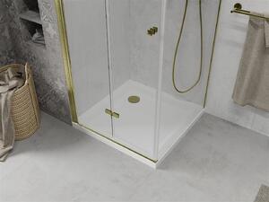 Mexen Lima sprchovací kút 70x70cm, 6mm sklo, zlatý profil - číre sklo + Slim sprchová vanička - 856-070-070-50-00-4010