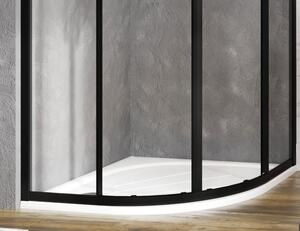 Ravak - Štvrťkruhová sprchová vanička z liateho mramoru Elipso Pro 80x80 cm - biela