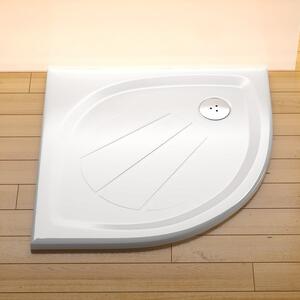 Ravak - Štvrťkruhová sprchová vanička z liateho mramoru Elipso Pro 80x80 cm - biela