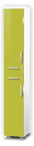 Vysoká kúpeľňová skrinka K14 farba korpusu: Bielý, farba dvierok: Lemon lesk