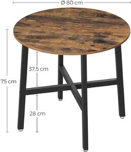 VASAGLE Okrúhly jedálenský stôl hnedý 80 x 75 cm