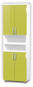Vysoká kúpeľňová skrinka K15 farba korpusu: Bielý, farba dvierok: Lemon lesk