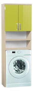 Vysoká kúpeľňová skrinka nad práčku K20 farba korpusu: Agát, farba dvierok: Lemon lesk