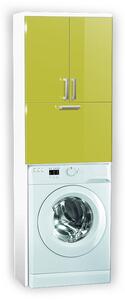 Vysoká kúpeľňová skrinka nad práčku K21 farba korpusu: Bielý, farba dvierok: Lemon lesk