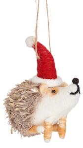 Plstená vianočná ozdoba Hedgehog in Santa Hat
