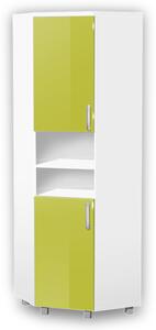 Vysoká kúpeľňová skrinka rohová K36 farba korpusu: Bielý, farba dvierok: Lemon lesk