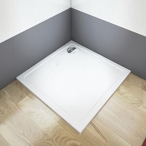 CERANO - Sprchová vanička z liateho mramoru štvorcová Piato - biela matná - 70x70 cm