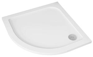 CERANO - Sprchová vanička z liateho mramoru štvrťkruhová Piato - biela matná - 90x90 cm